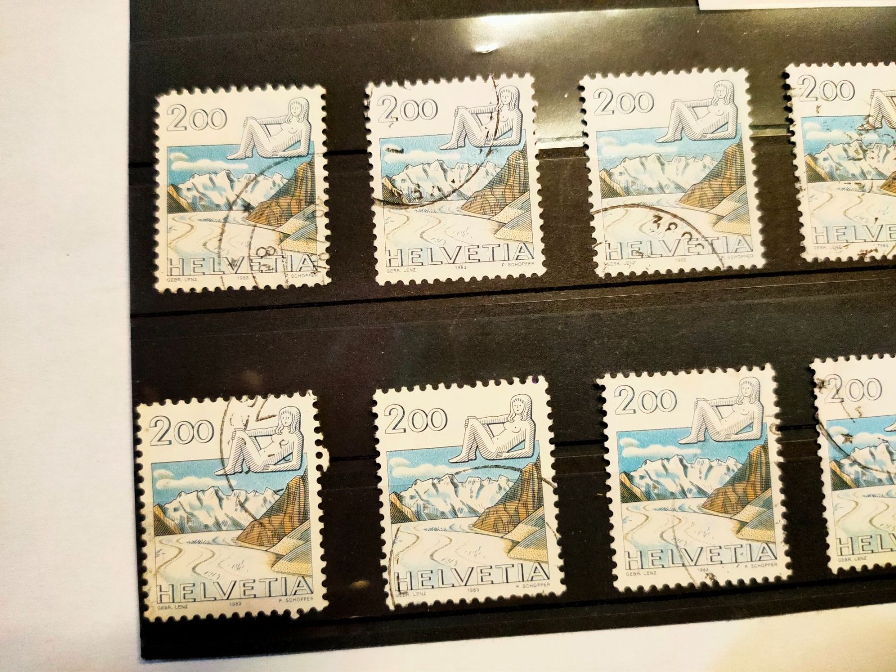 Tutti i francobolli: Briefmarken Schweiz Aletschgletscher 2Fr. / 10 Stück – Usato da Bronschhofen venduto da happynews2018 1