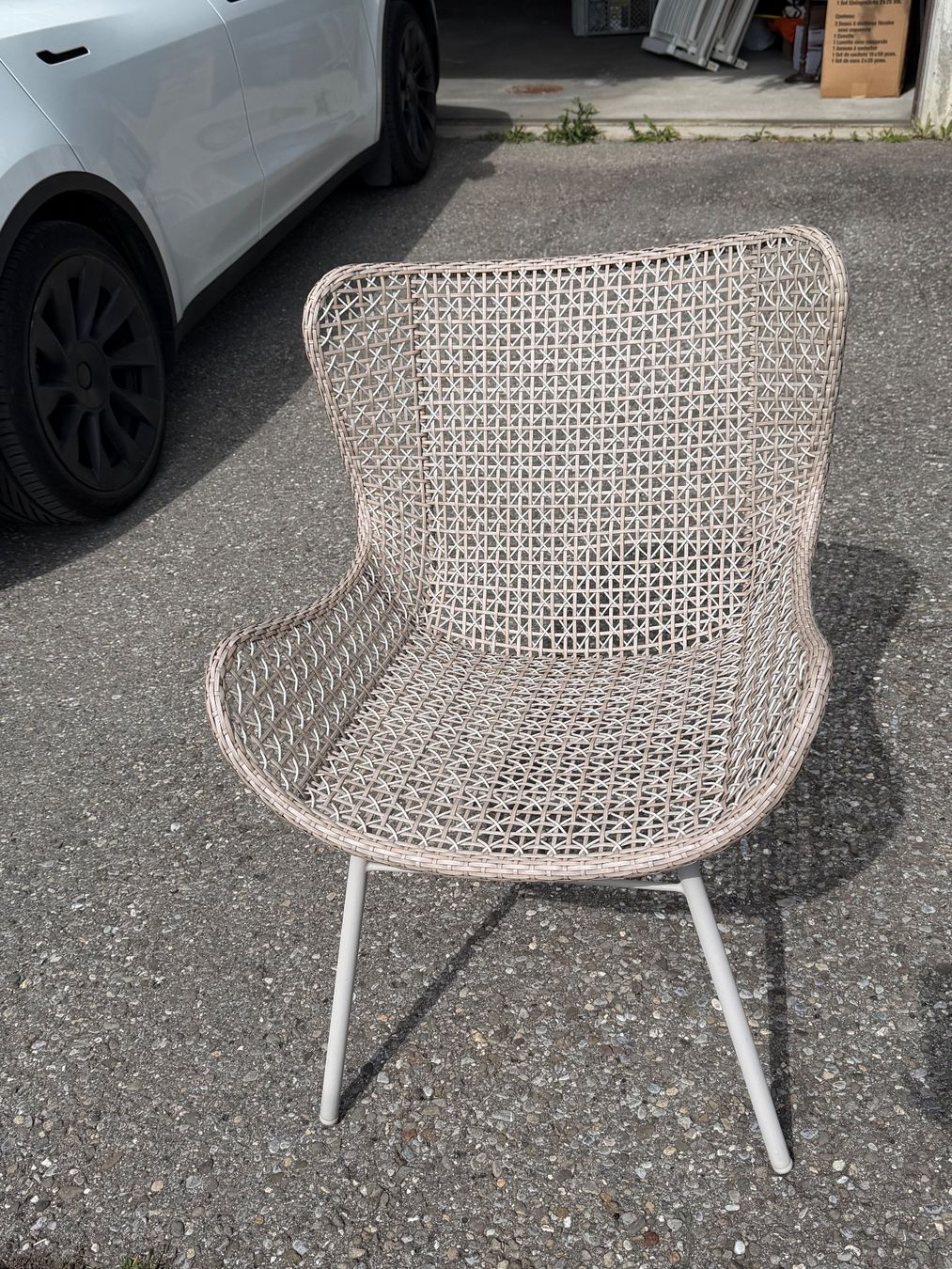 Livique Sedie: Outdoor Stuhl Rattan Optik Metallgestell – Nuovo (secondo la descrizione) da Oberägeri venduto da kaitanja