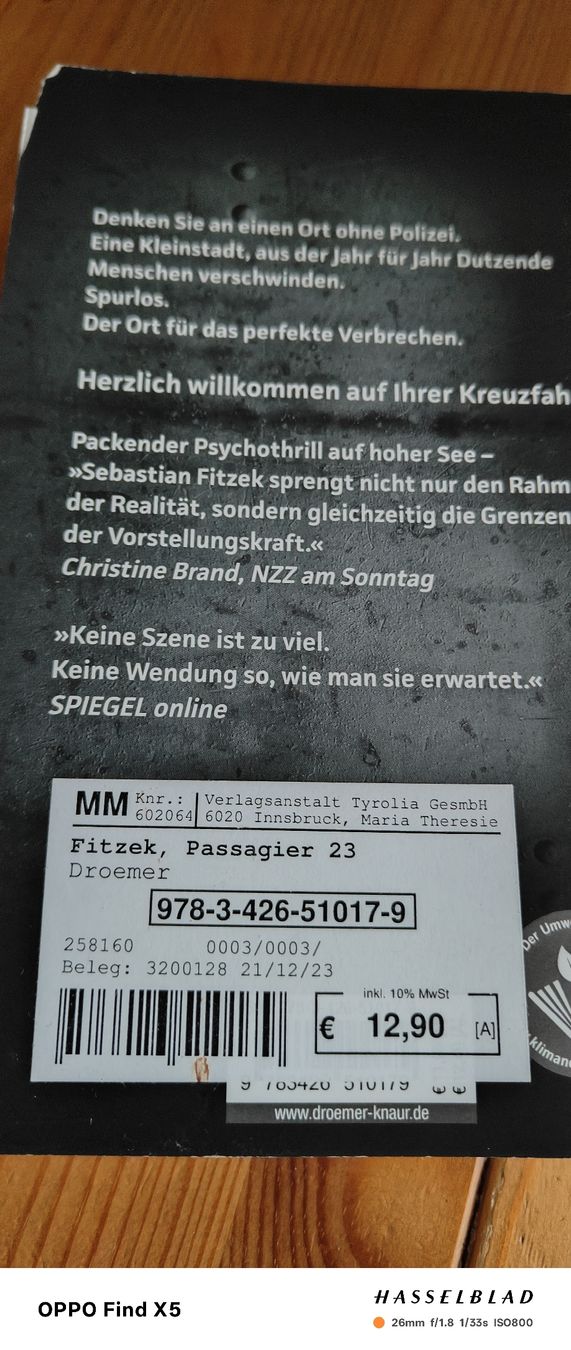 Bücher: Passagier 23 – Gebraucht aus Volken von katz5 2