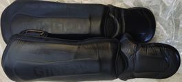 Protège-tibias GPA cuir noir, Taille L - Arts Martiaux