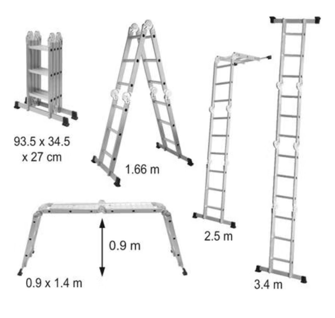 Echelles: Aluminium Multifunktionsleiter Teleskop Klapp-Leiter – D'occasion à Lupfig par Hasihopp