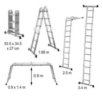 Aluminium Multifunktionsleiter Teleskop Klapp-Leiter