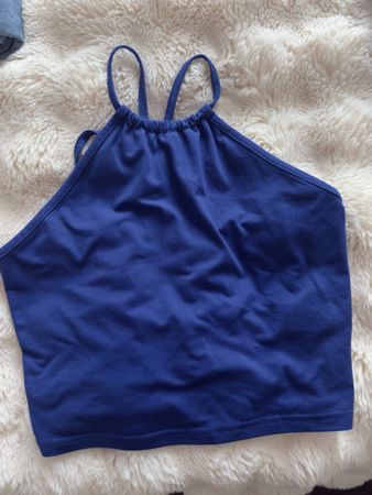 Shein Neckholder Top blau