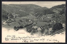 St-Ursanne, Teilansicht mit Flusspartie