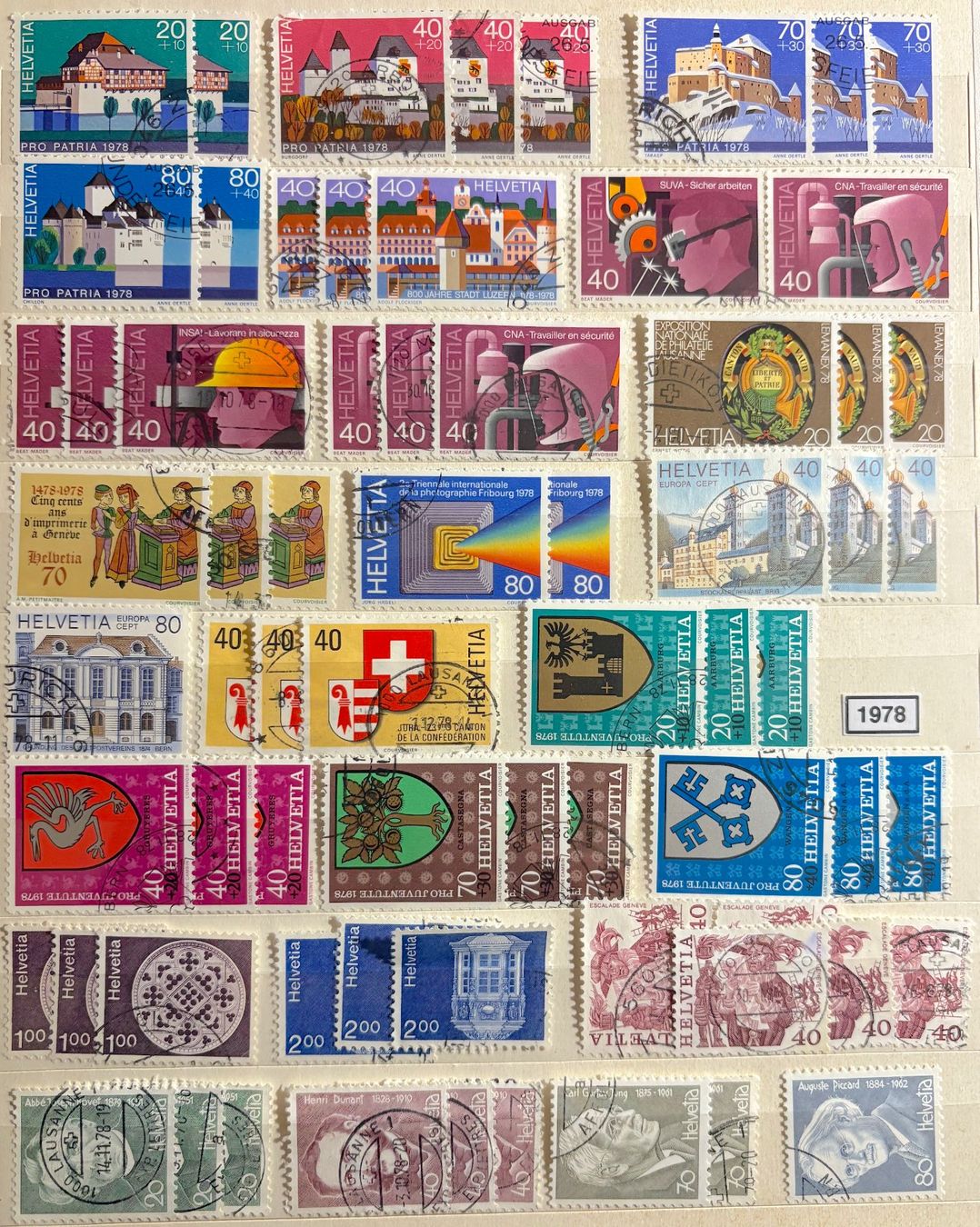 Tutti i francobolli: Timbres suisses 1978 Personalités Châteaux – Usato da Lausanne venduto da Cabessa