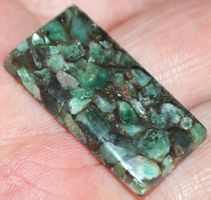 Cabochon L-4190– Smaragd Kupfer Türkis - Doublette 30X15,5mm