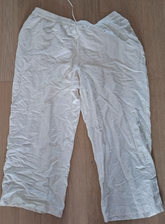 H&M Damen Hose weiss Leinenmischung Grösse XL neuwertig