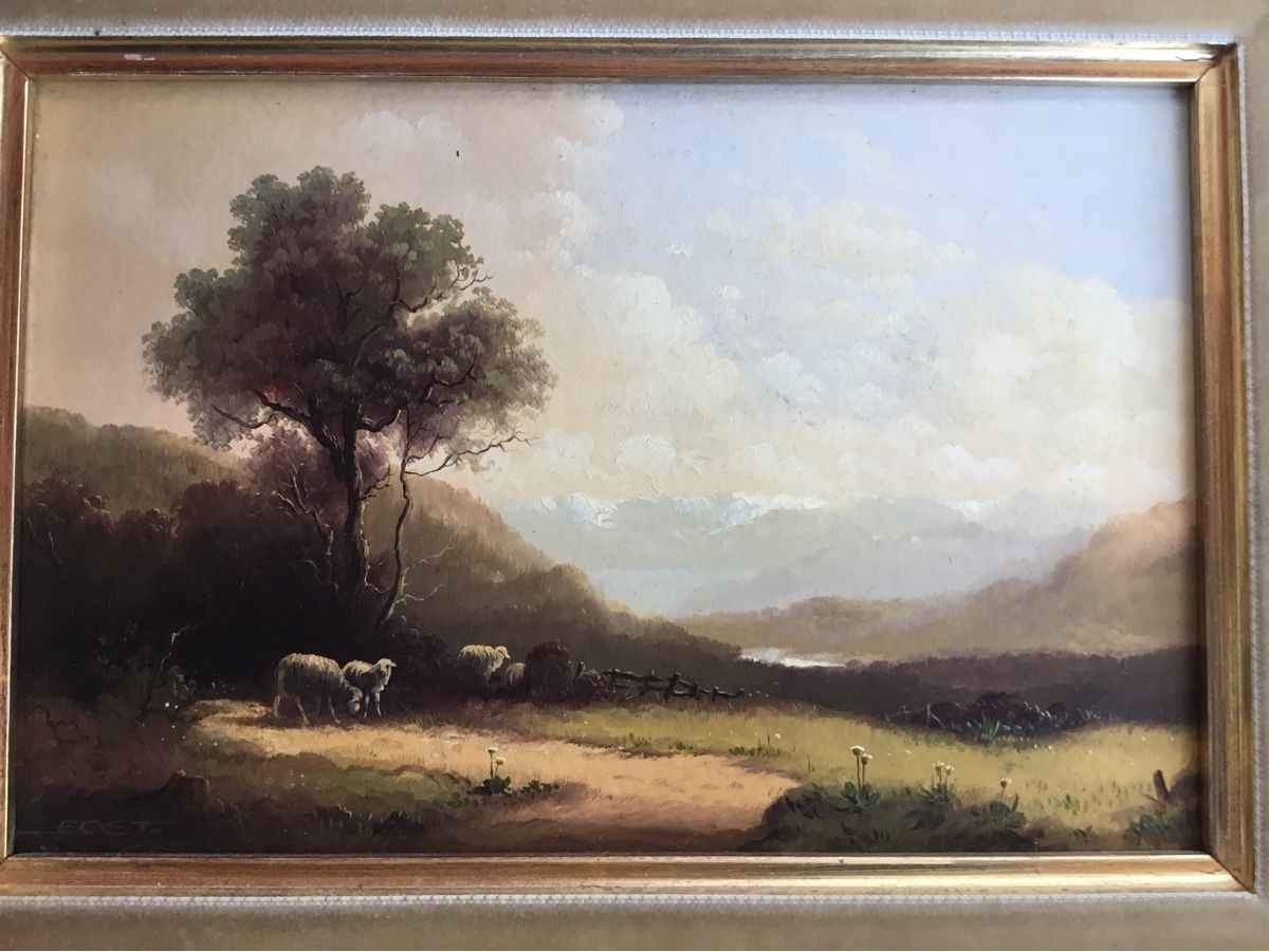 Dipinti: Älteres idyllisches Ölbild mit Schafen – Usato da St. Gallen venduto da chamilla 2