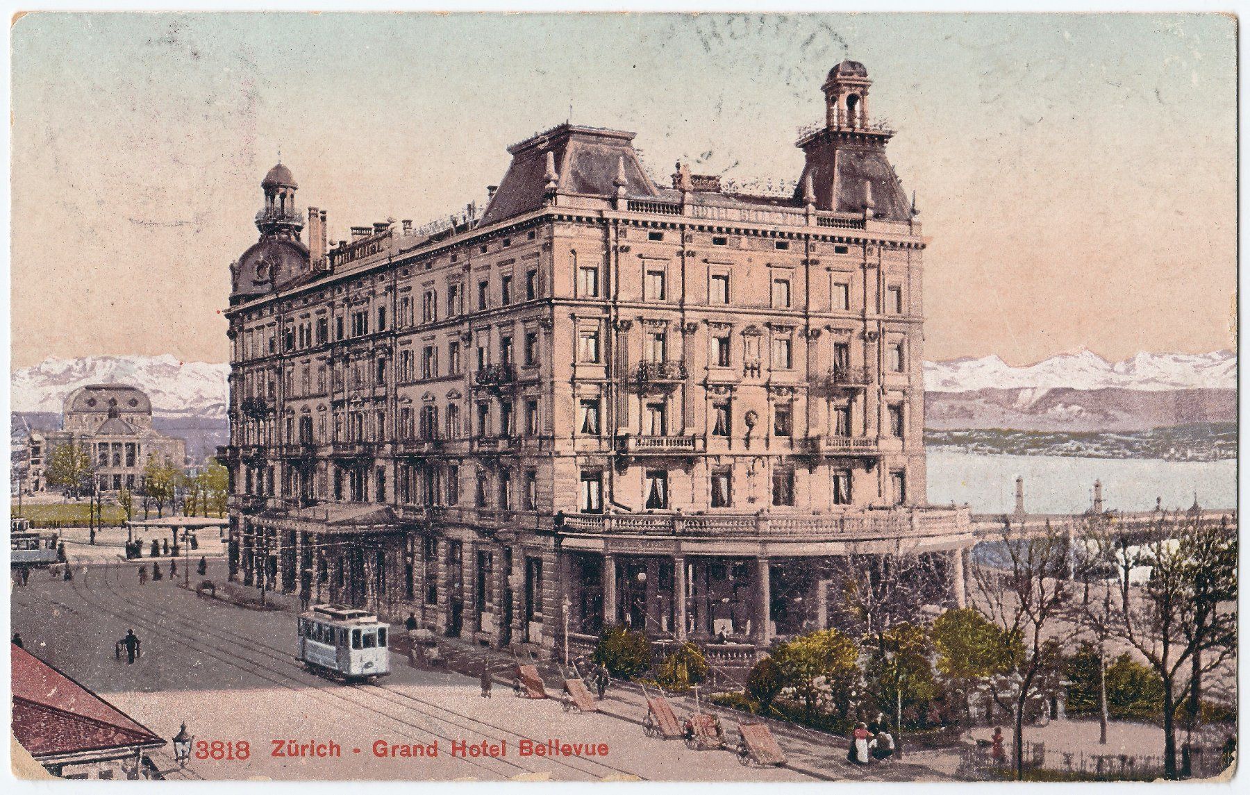 Cartoline postali: Grand Hotel Bellevue - (1908) – Usato da Fällanden venduto da Blausegelfliege