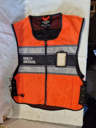 Harley Davidson Gilet Orange/Schwarz/Silber Grösse L