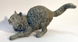 🌟 Antikes Kässeli Sparbüchse Katze Metallguss bemalt 🌟