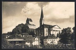 AK Uster, Kirche und Schloss, 1924
