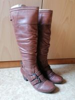 Damenstiefel braun, echt Leder, Gr. 39
