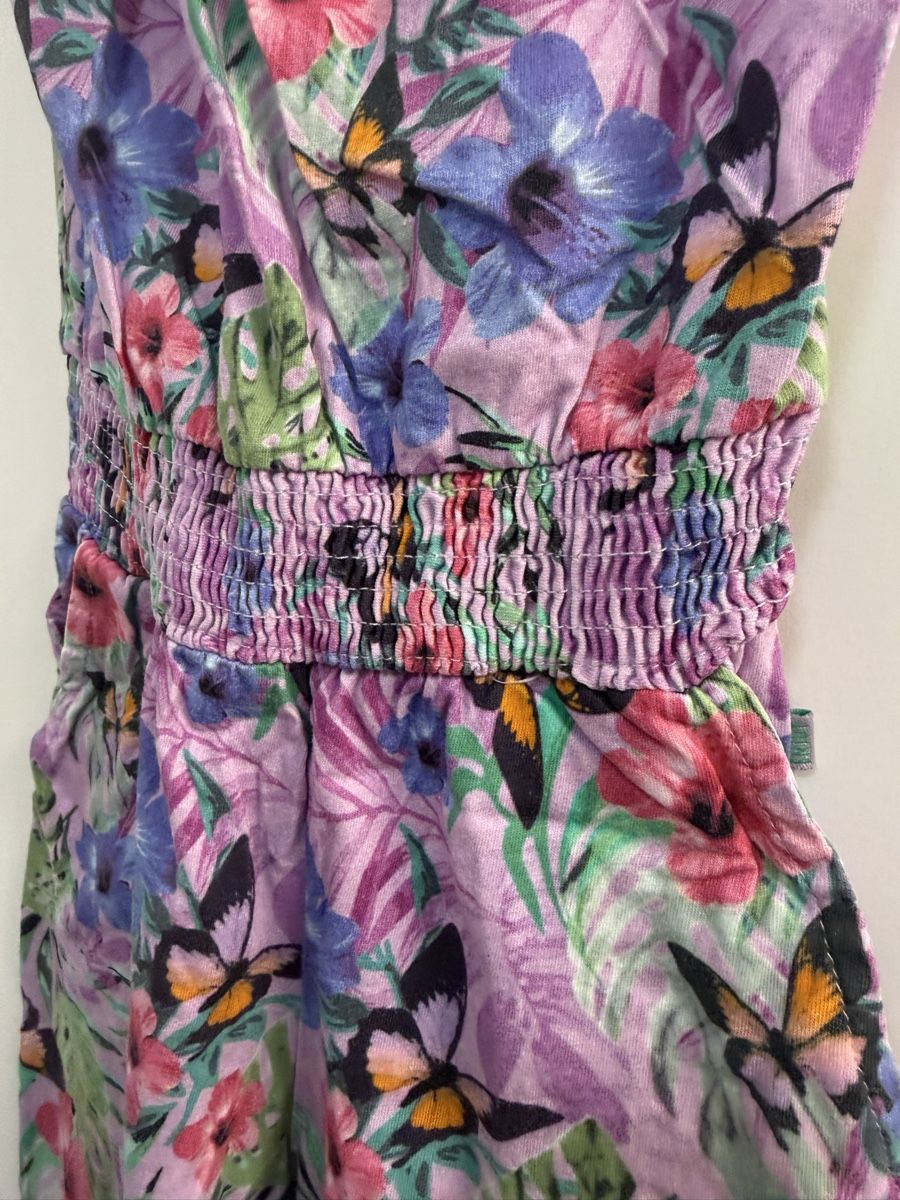 Jumpsuits: Sommerlicher Jumpsuit Gr. 98/104 mit Blumen und Schmetterlin – Gebraucht aus Winkel von zucchetti 2