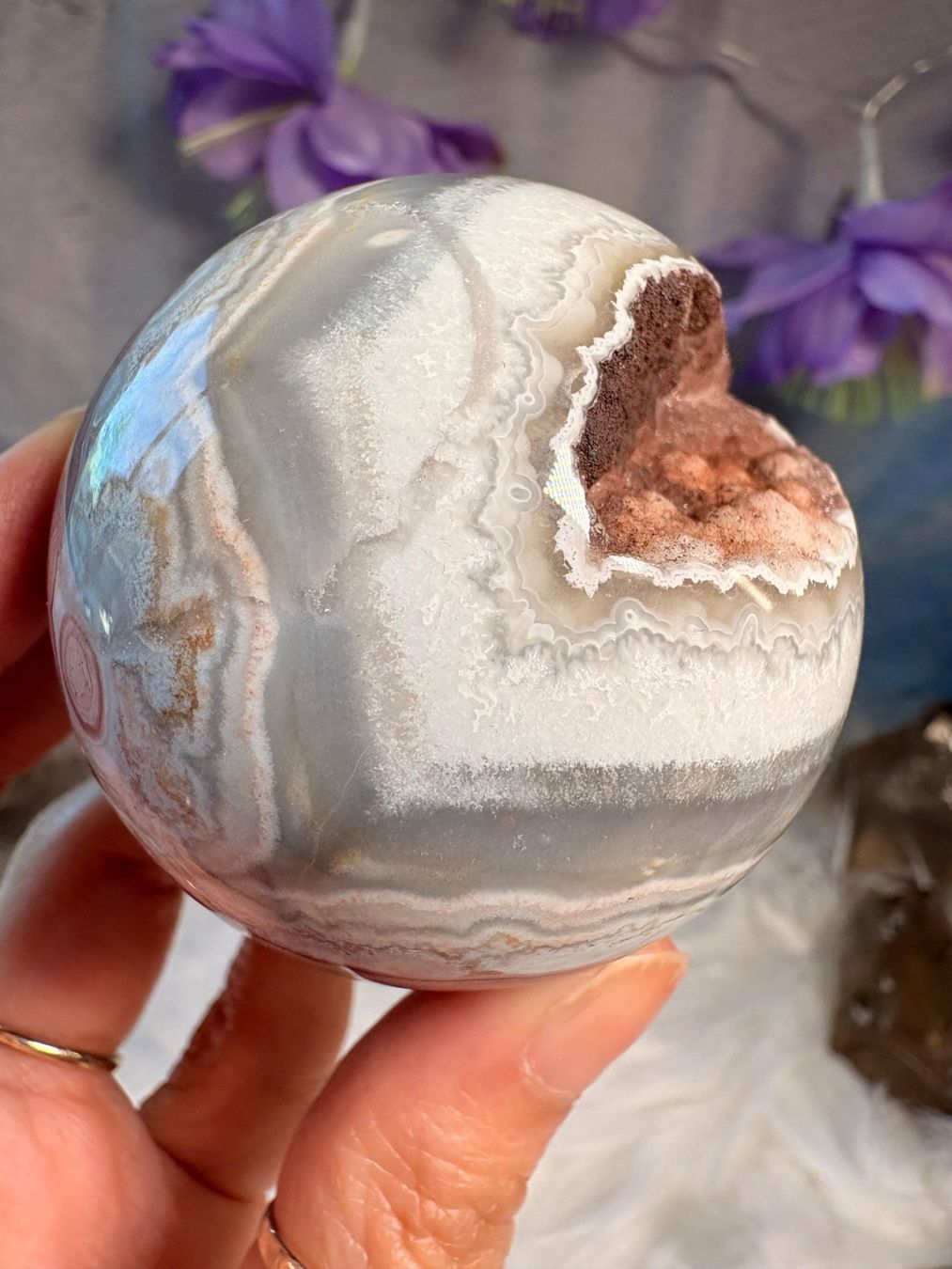 Mineralien & Heilsteine: Money Achat Kugel – Neu (gemäss Beschreibung) aus Neuheim von m.hald 1