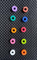 10 Glasmarker für Gläser/Party, verschiedene Farben aus Gumm