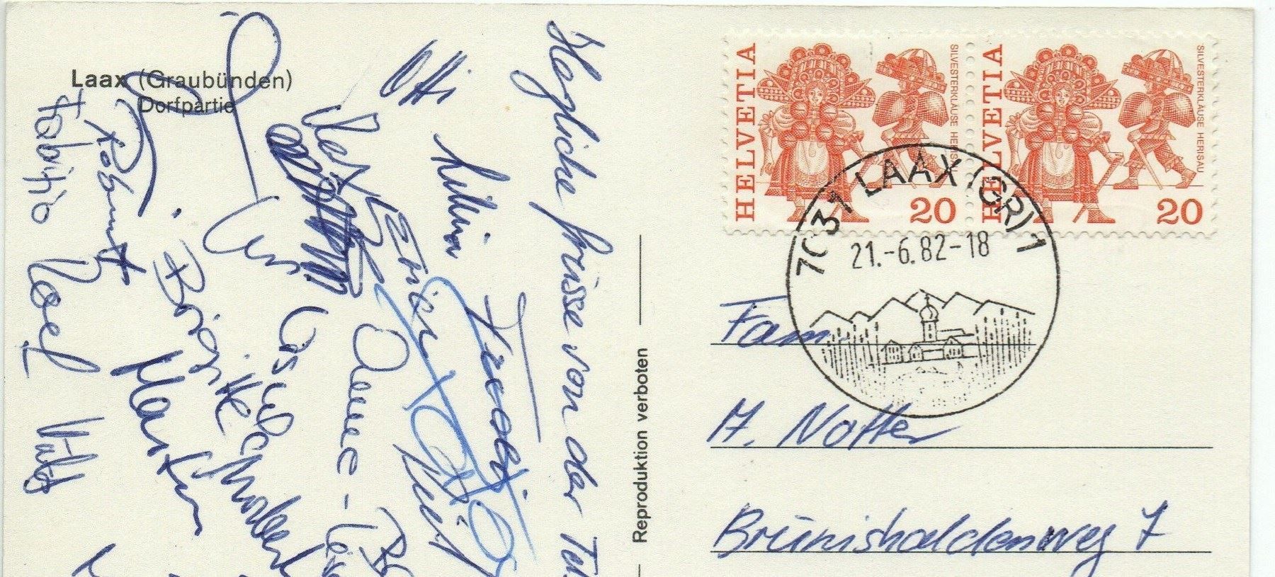 Cartoline postali: LAAX Dorfpartie – Usato da Jona venduto da philajona 1