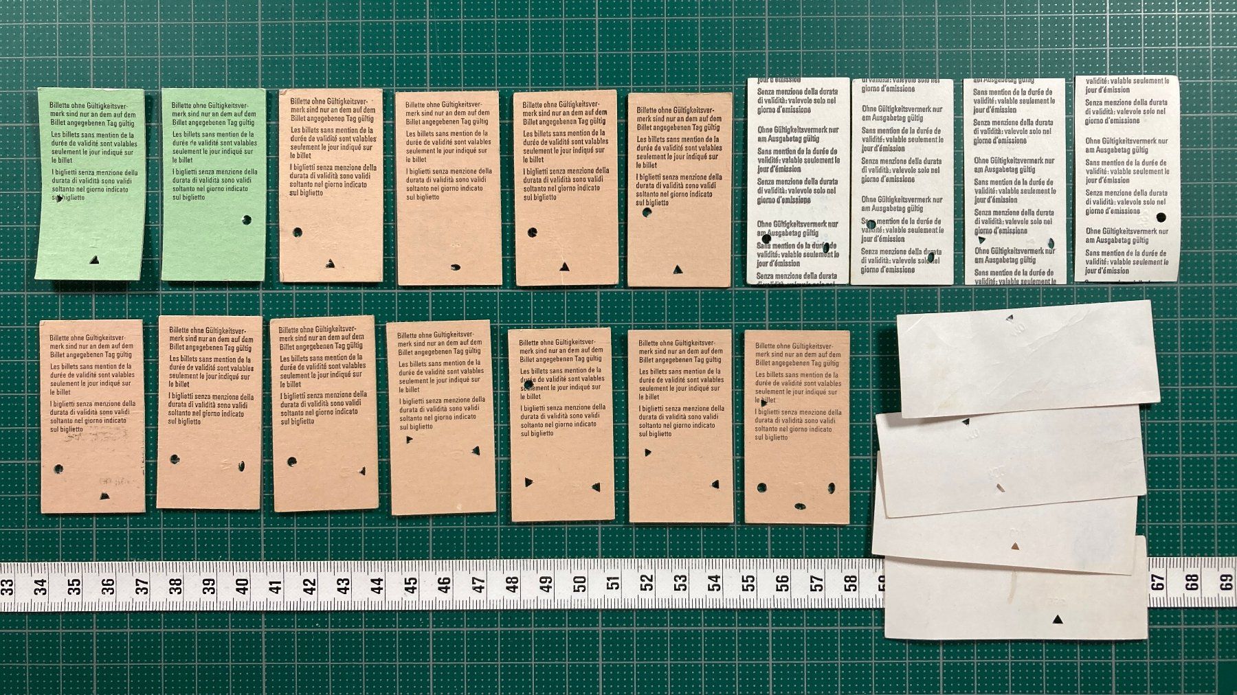 Biglietti: Dietikon, 21 alte Bahn Billette, SBB, 1983 – Usato da Lenzburg venduto da fh1 1