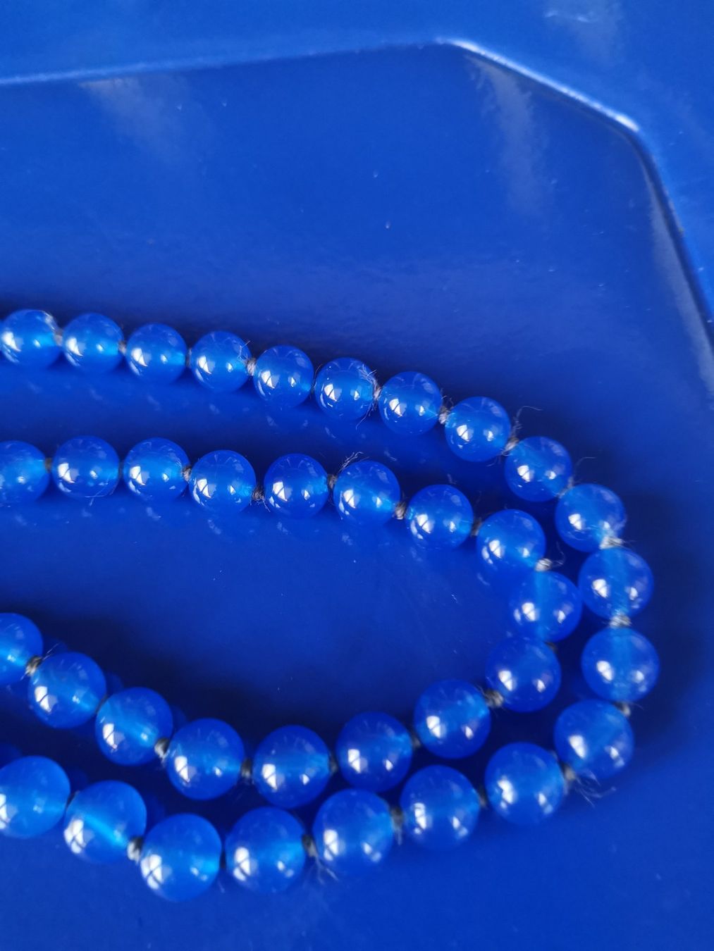 Colliers: SCH. VINTAGE GLASKETTE IN BLAU – D'occasion à Allschwil par Male54 1