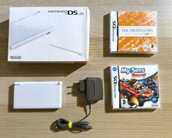 Nintendo DS Lite Weiss mit Spielen und Originalverpackung