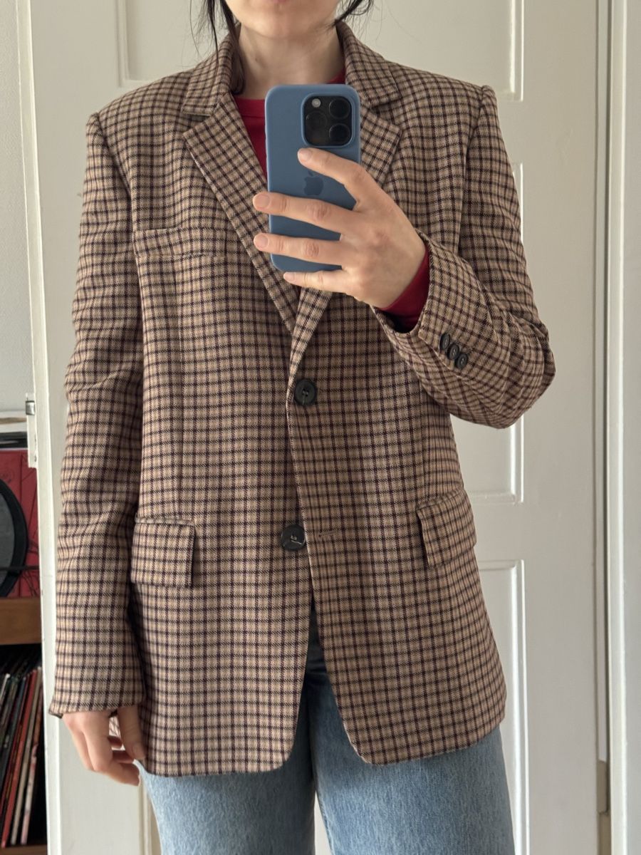 Zara Giacche: Zara Checked Blazer Size M Fall Colors Oversized Look 🍂 – Usato da Bern venduto da kac_f6fr 5