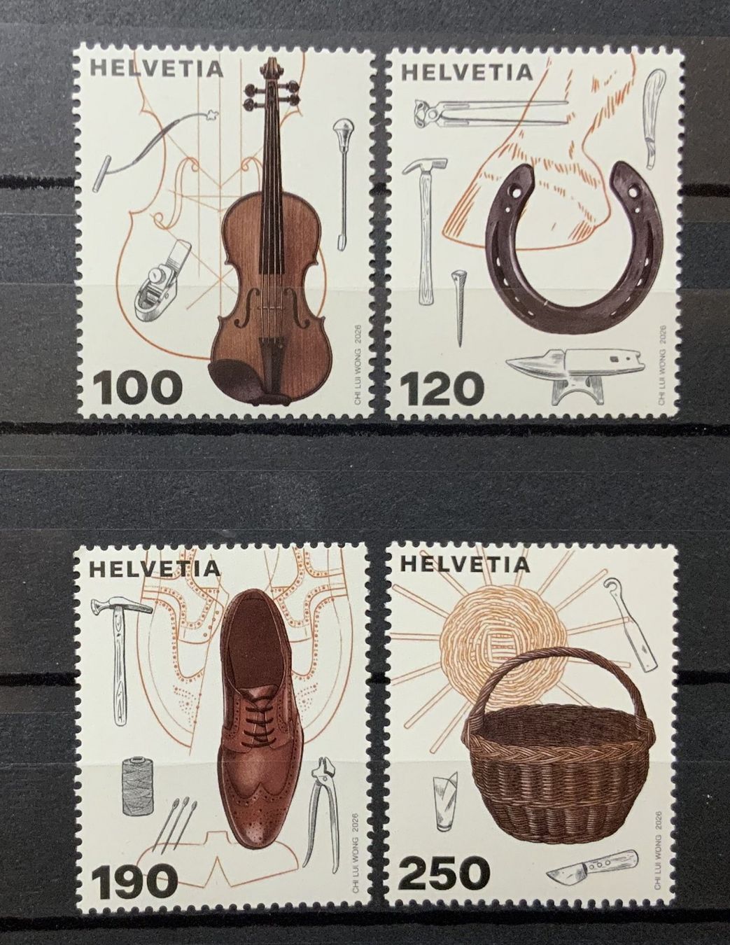 Alle Briefmarken: Satz "Traditionelle Handwerksberufe" 2026 postfrisch ** – Neu (gemäss Beschreibung) aus Füllinsdorf von Morchi