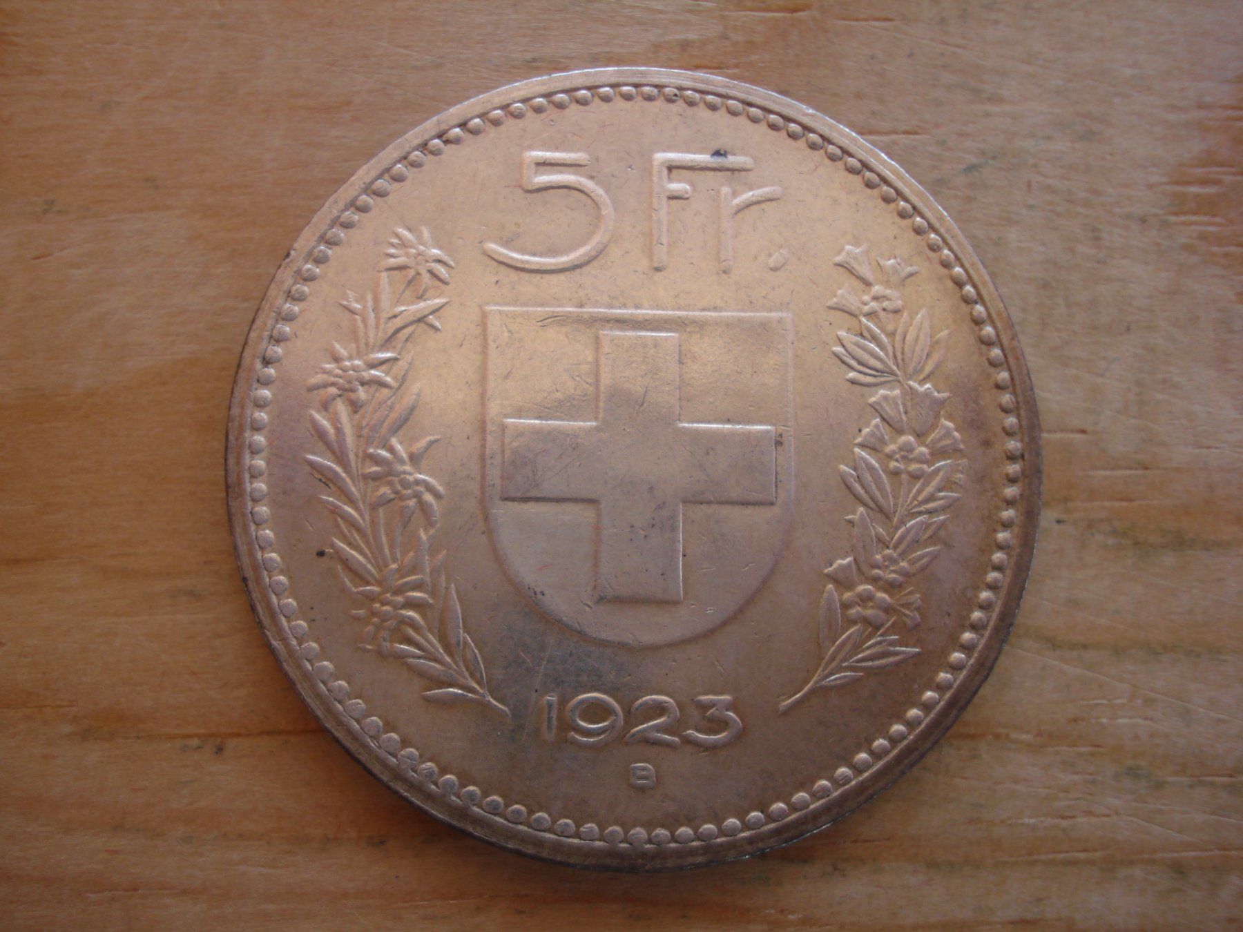 Alle Münzen: (C1) 5 Franken 1923 UNZ- – Gebraucht aus Erlach von Net-Coins