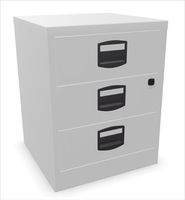 BISLEY 3er Büroschubladenschrank, grau auf Rollen, Metall