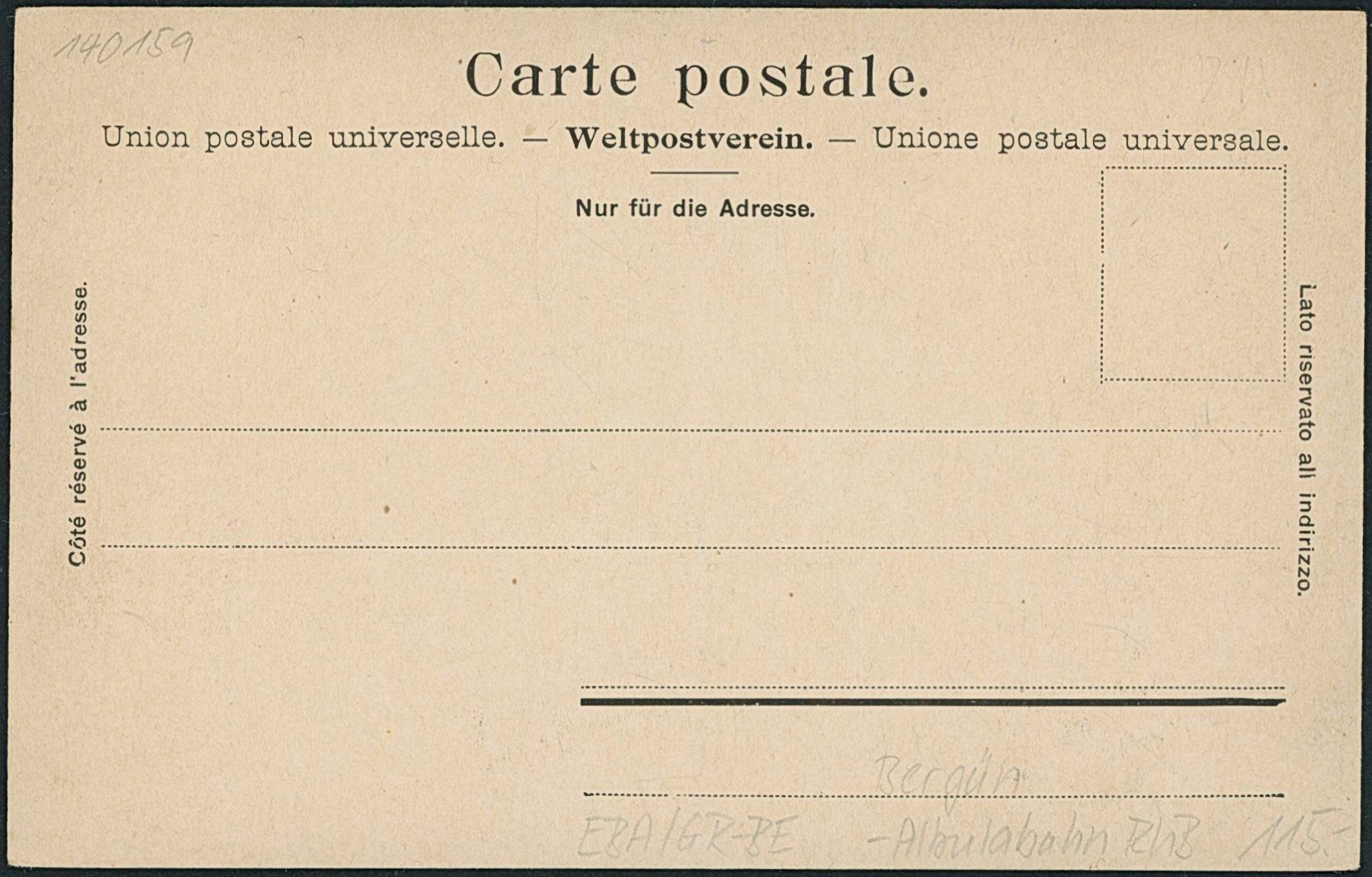 Cartes postales: GR Bergün - Albula Rhätische Bahn RhB – Neuf (Voir description) à Schindellegi par dolpitz 1