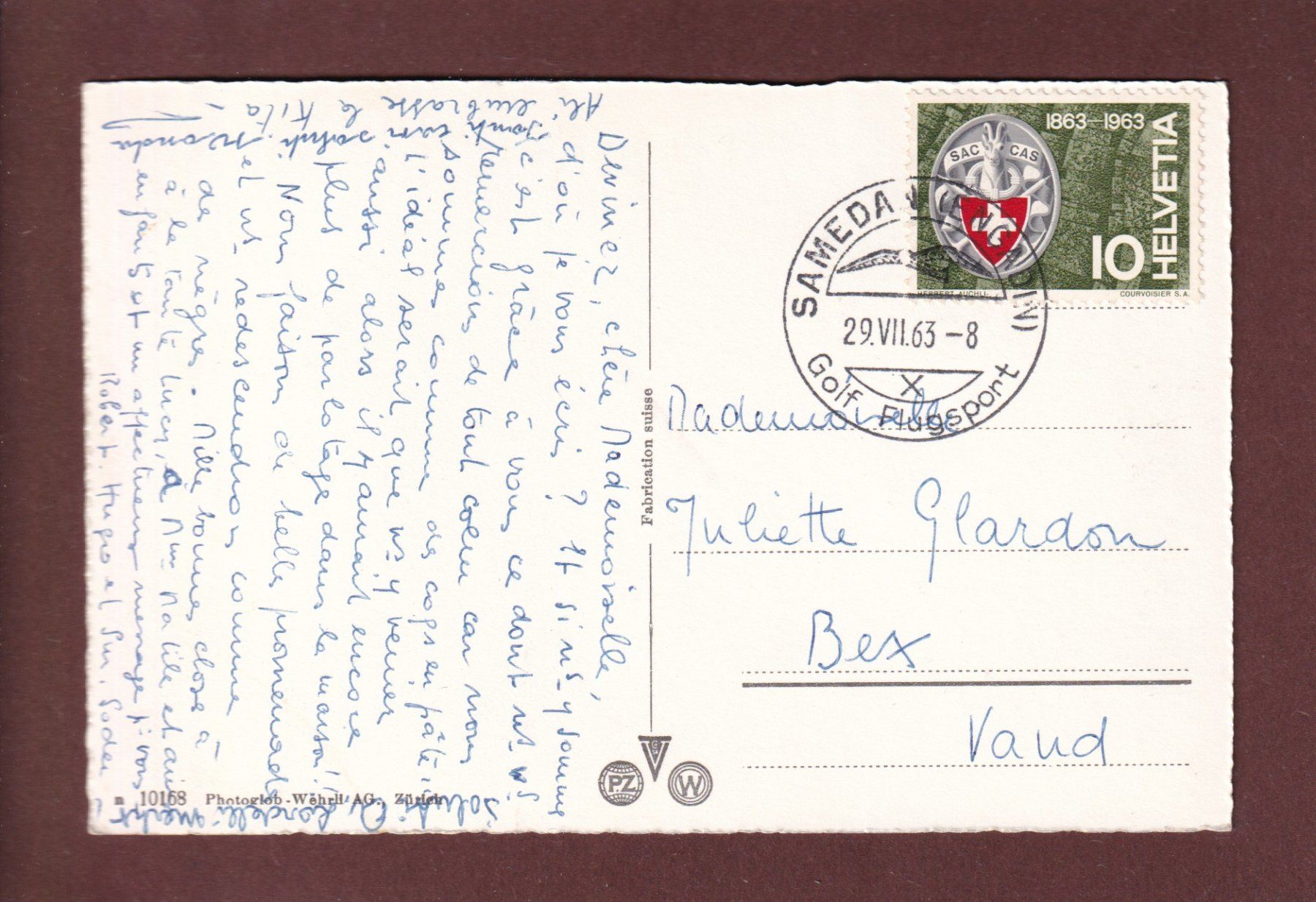 Cartoline postali: SAMEDAN - 5 Bilder - 1963 – Usato da Pully venduto da nicecards 1