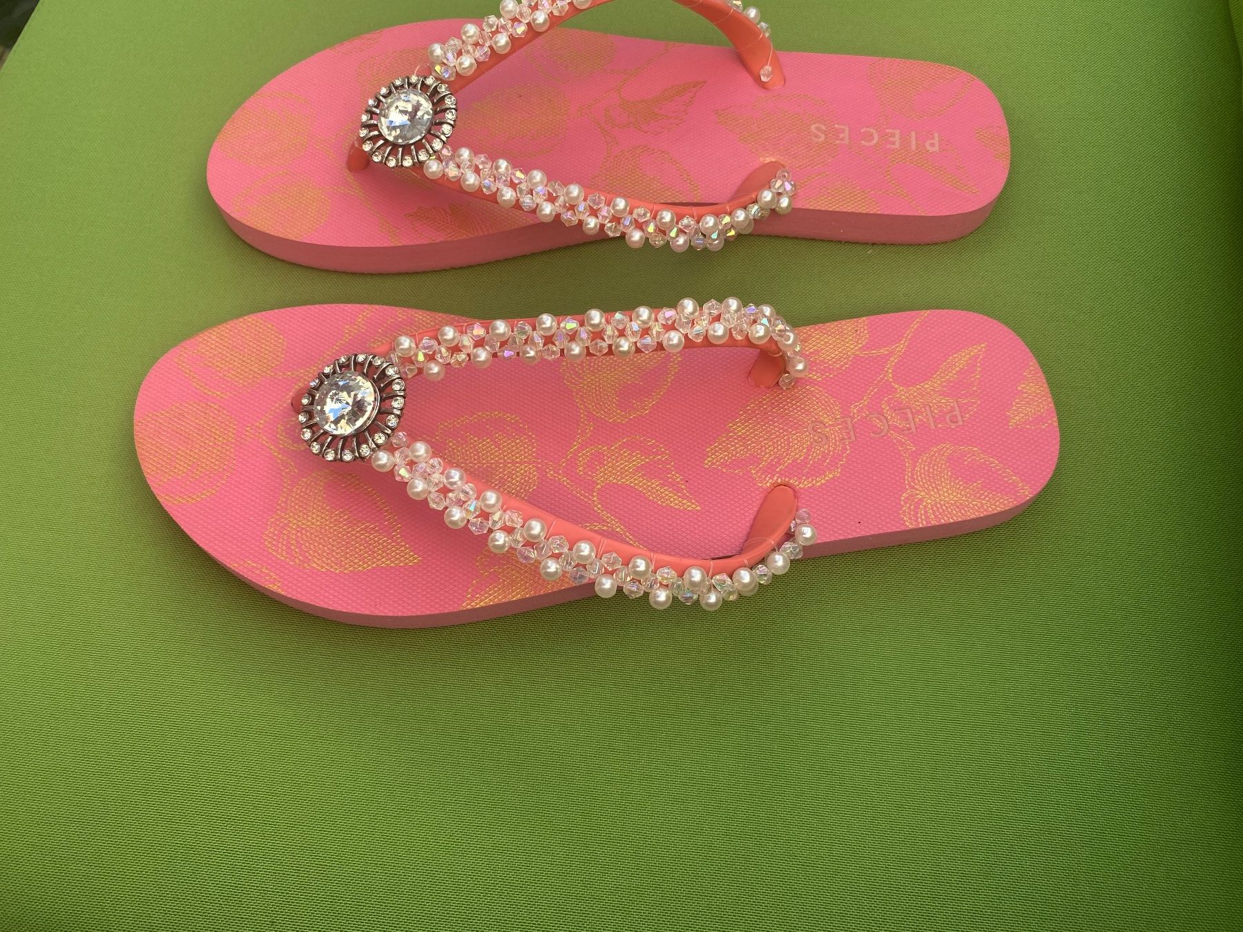 Pieces Scarpe da donna: SUMMERTIME - stylische Flip-Flops mit Perlen, rosa, 39/40 – Nuovo e nell'imballaggio originale da Winkel venduto da ferrari2022 2