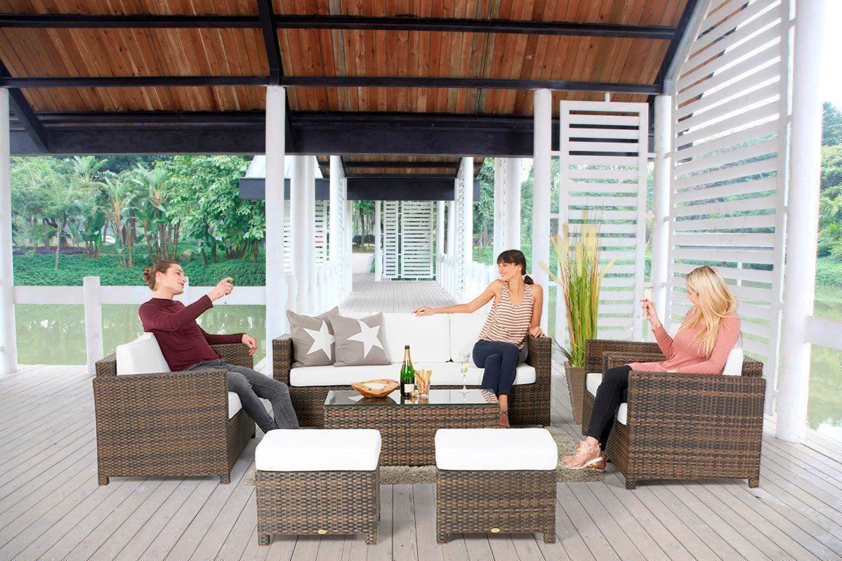 Viplounge Sofas: Rattan Loungeset mit dicken Sitzpolster – Neu und originalverpackt aus Uznach von viplounge 1
