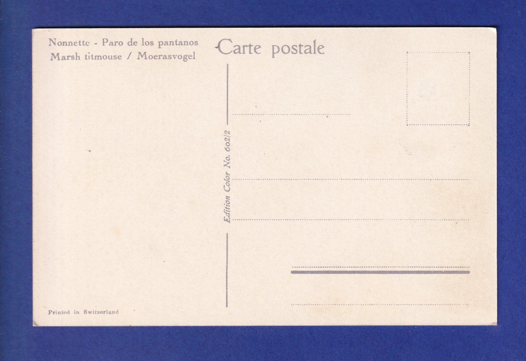 Cartes postales: OISEAU - Nonnette – D'occasion à Pully par nicecards-shop 1