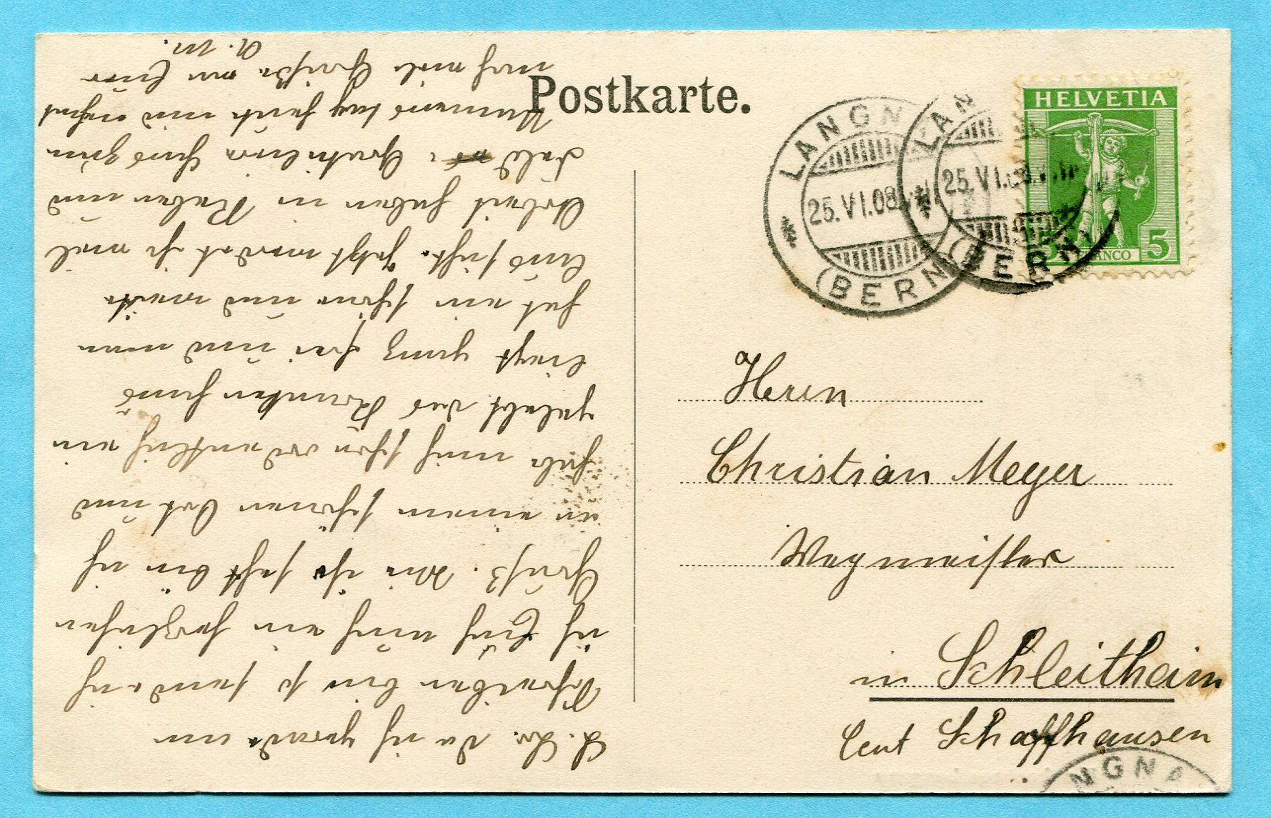 Cartoline postali: Krankenhaus Langnau 1908 – Usato da Opfikon venduto da Prophila 1