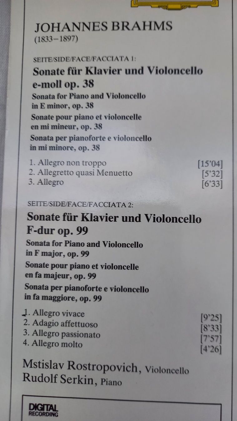 Dischi in vinile: KLASSIK-LP JOHANNES BRAHMS – Nuovo (secondo la descrizione) da Binningen venduto da mar_2jlr 3