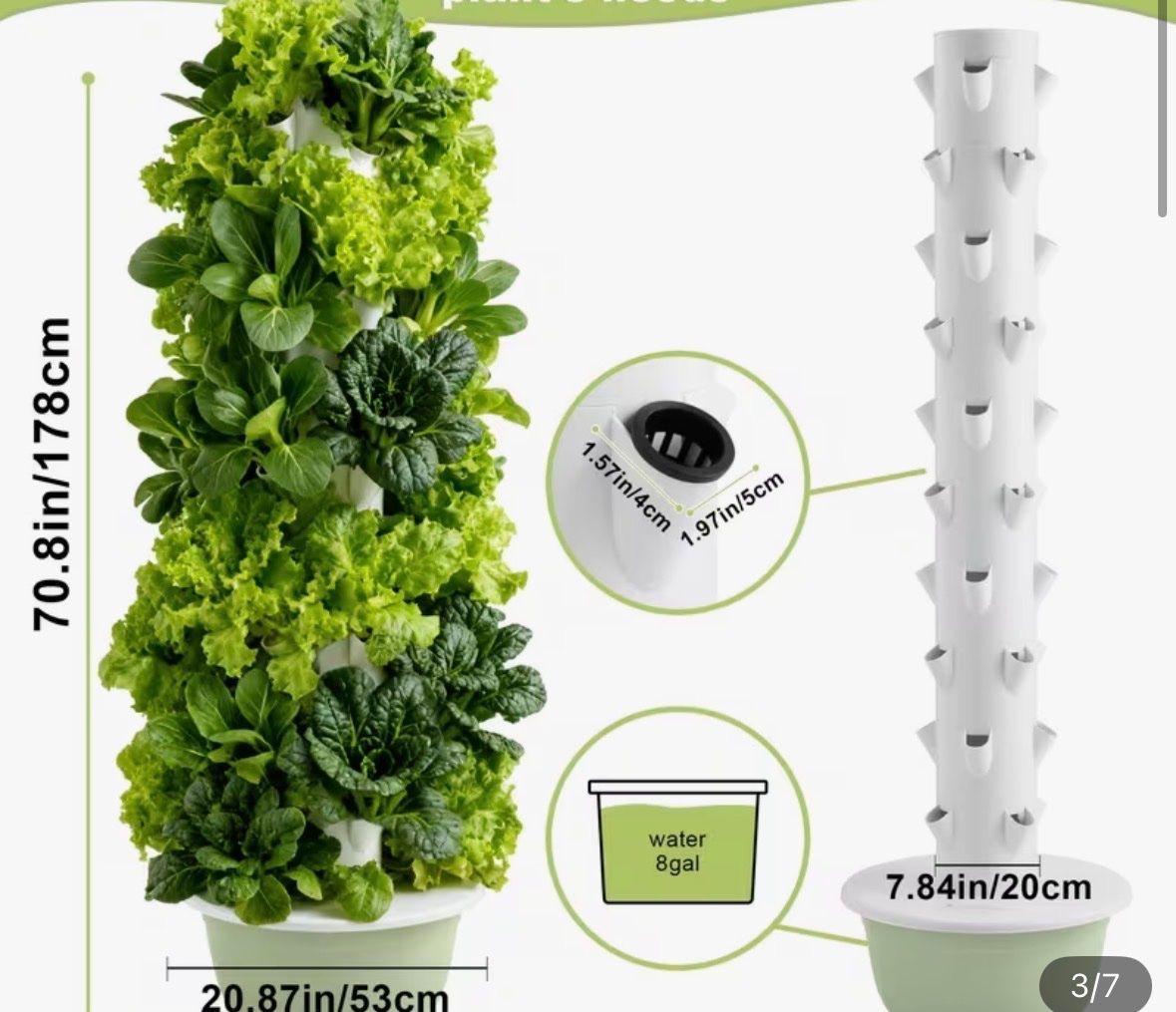 Box contenitori: Hydroponik-Pflanzturm / Vertikaler Garten NEU – Usato da Flums venduto da Simplythebest00 4