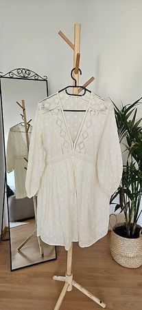 Cream polka dot dress. 36