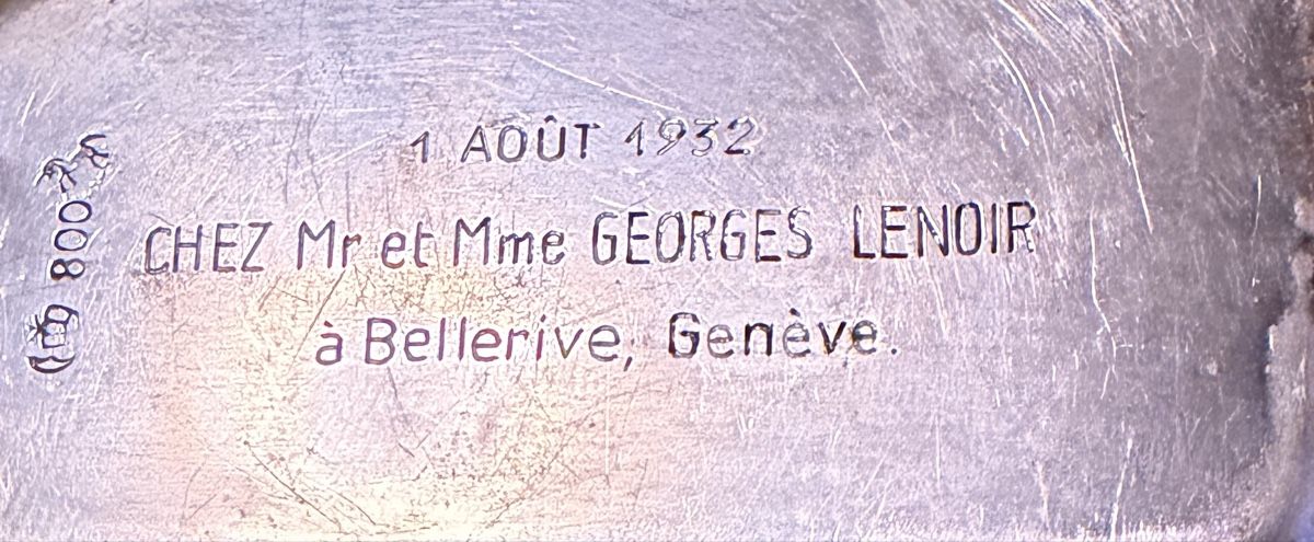 Tablet PC: Silber Tablett 800 Monogramm und Gravur 1932 – Usato da Libingen venduto da Wisli 1