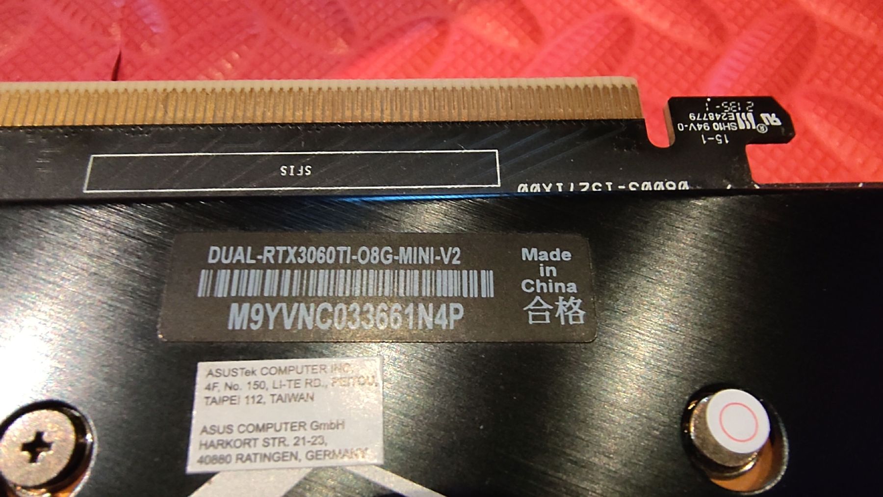 Asus Schede grafiche: RTX3060 Ti Grafikkarte Mini V2, 8GB – Usato da Hochfelden venduto da Fusion_Print 1