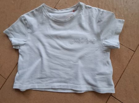 T-shirt kurzarm kurz weiss Grösse 140 für Mädchen