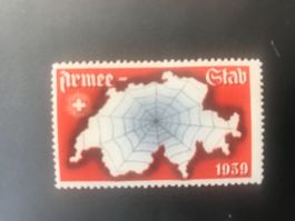 Schweiz 1939 Soldatenmarke Kommandostäbe Armeest. ungebr.