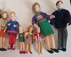 Biegepuppen Familie  Erna Meyer,50-er Jahre Rarität, Vintage