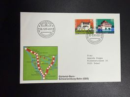 Bahnpostbeleg Gürbental-Bern-Schwarzenburg-Bahn 1995