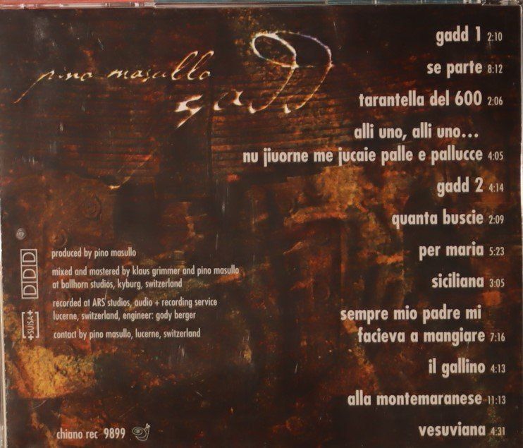 CD: Pino Masullo – Gadd – Usato da Luzern venduto da CONTENTI 2