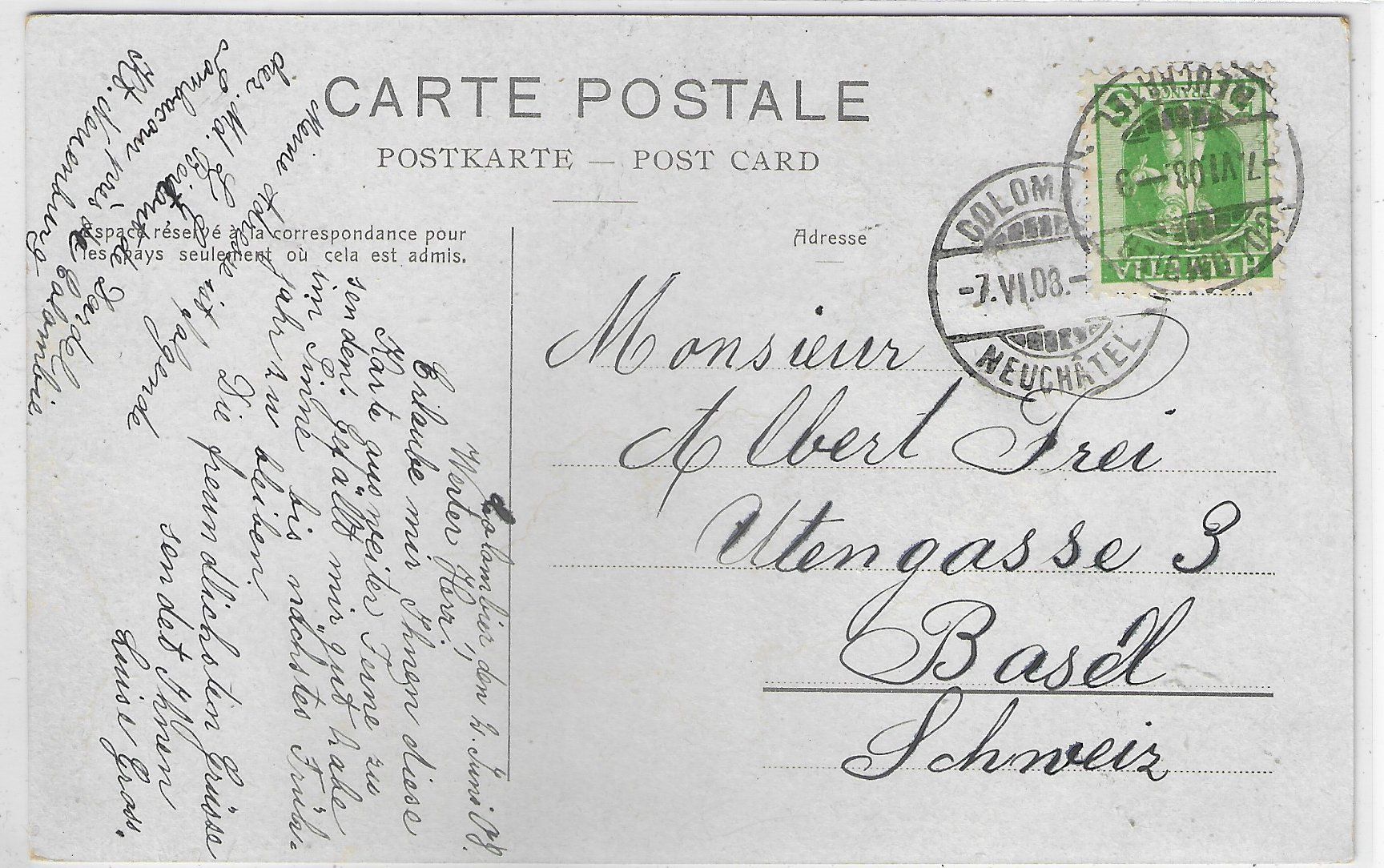 Cartoline postali: Colombier - Cour du Chateau - animee – Usato da Ettingen venduto da Kartenplanet 1