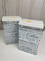 2 Kaffeedosen - Vorratsdosen weiss mit Beschriftung