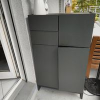 Mid-Century Highboard / Kommode in Salbeigrün 