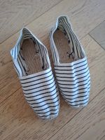 Stoff Espadrilles mit Streifen, Gr. 37, NEU