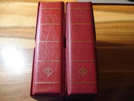2 Luxus-Leuchtturm-Alben für FDC in Schuber, leer, neuwertig