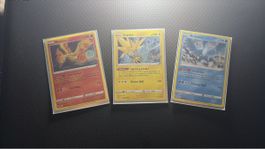 Lot de 3 cartes Pokémon Moltres, Zapdos